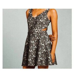 NWT Abercrombie and Fitch Grey Lace Cut Out Mini Dress - Medium